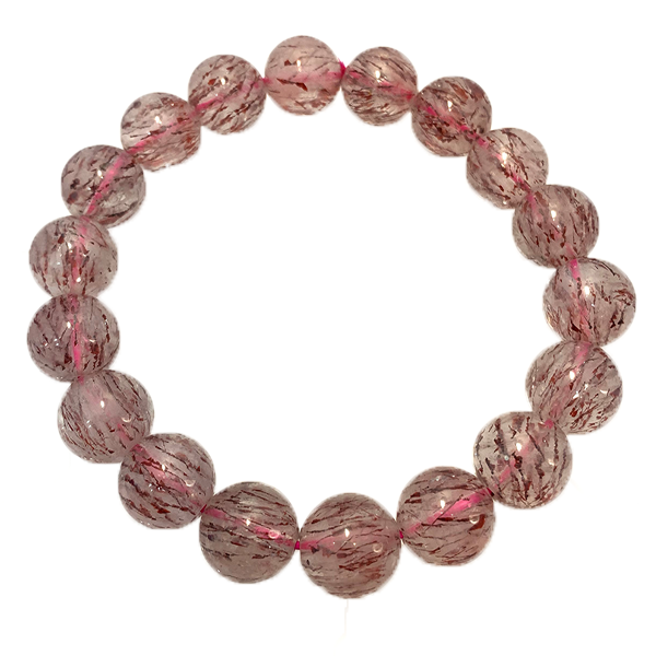  NATURAL SUPER 7 RED RUTILATED IN ROSE QUARTZ